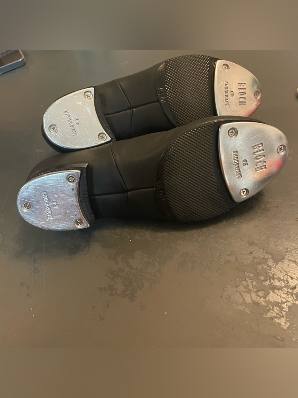 Bloch Ladies Tap Flex Slip On Leather Tap Shoes in Black 4.5 (S0389L)